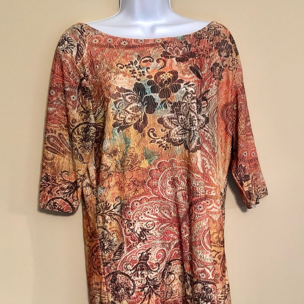Coldwater Creek paisley floral fall top with 3/4 sleeves